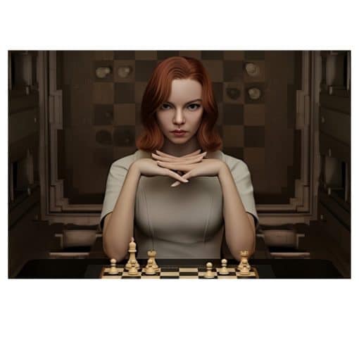 Chess Life The Queens Gambit Picture Printed On Canvas - Image 4