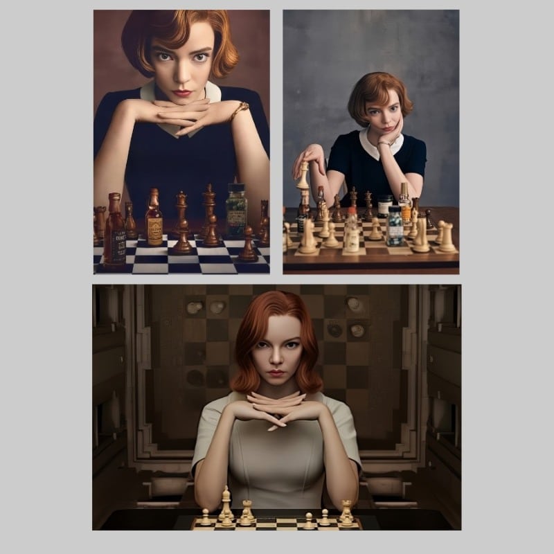 Chess Life The Queens Gambit Picture Printed On Canvas