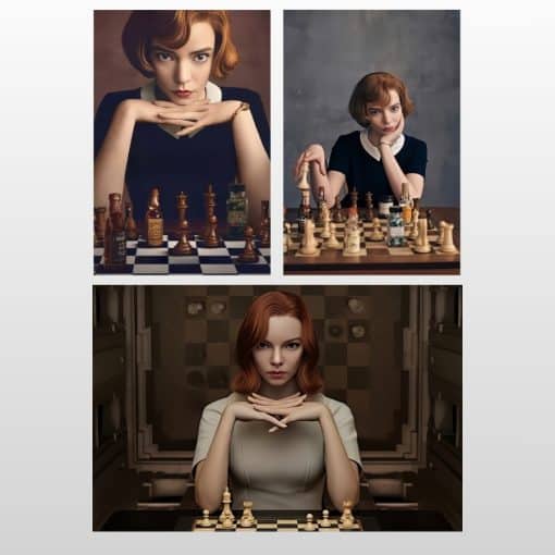 Chess Life The Queens Gambit Picture Printed On Canvas
