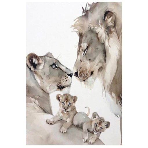 Lion Family Wall Art Decoration Printed on Canvas - Image 6