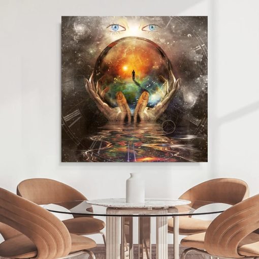 Abstract Crystal Ball Art Painting Printed on Canvas - Image 3