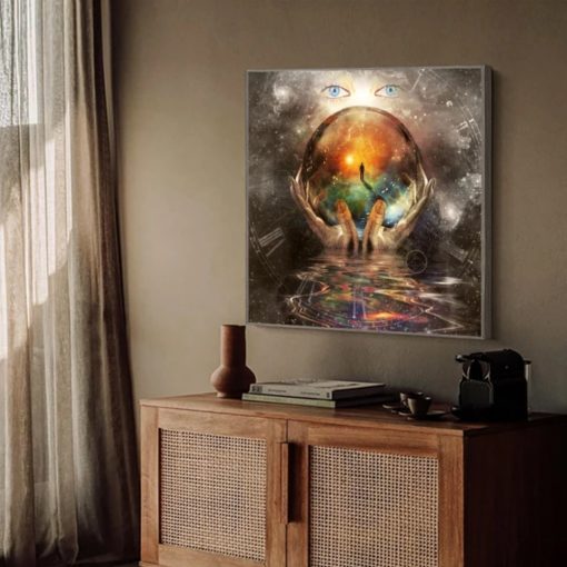 Abstract Crystal Ball Art Painting Printed on Canvas - Image 5