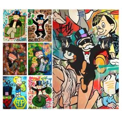 Alec Monopoly Graffiti Artwork Printed on Canvas