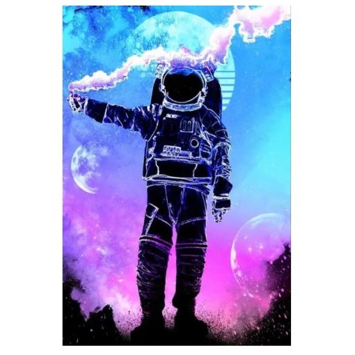 Astronaut Graffiti Wall Art Printed on Canvas - Image 2