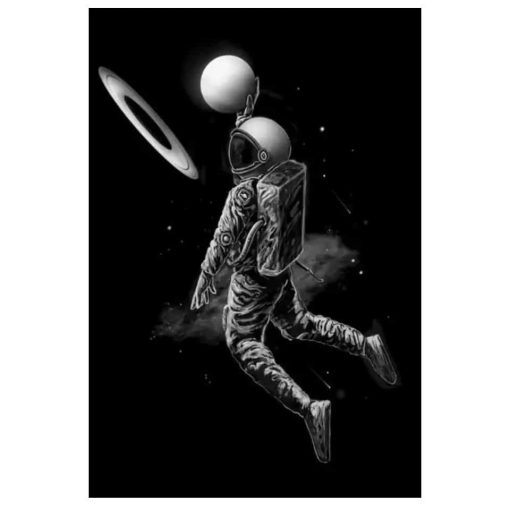 Astronaut Graffiti Wall Art Printed on Canvas - Image 3