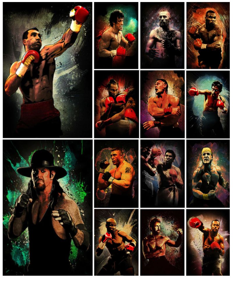 Boxing and Martial Arts Sports Athletes Artworks Printed on Canvas