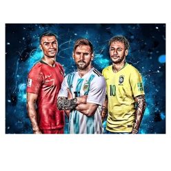 Football Players Wall Art Ronaldo, Messi & Neymar