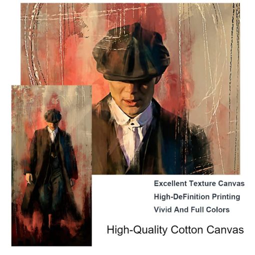 Illustration of Tommy Shelby in Peaky Blinders Printed on Canvas - Image 6