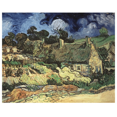 Vincent van Gogh 1890 Houses with Thatched Roofs, Cordeville