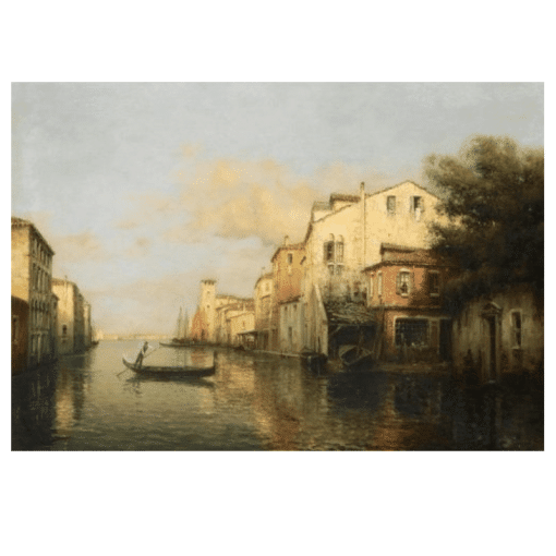 Water Town Venice Paintings Printed on Canvas - Image 3