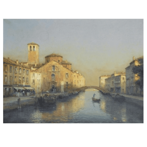 Water Town Venice Paintings Printed on Canvas - Image 4