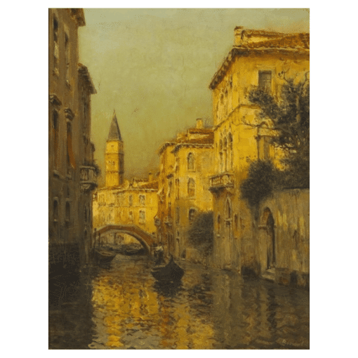 Water Town Venice Paintings Printed on Canvas - Image 5