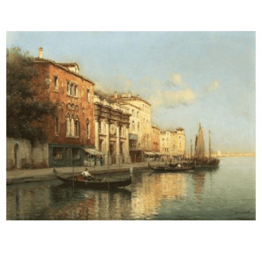 Water Town Venice Paintings Printed on Canvas - Image 13