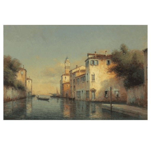 Water Town Venice Paintings Printed on Canvas - Image 19