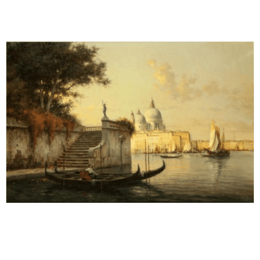 Water Town Venice Paintings Printed on Canvas - Image 21