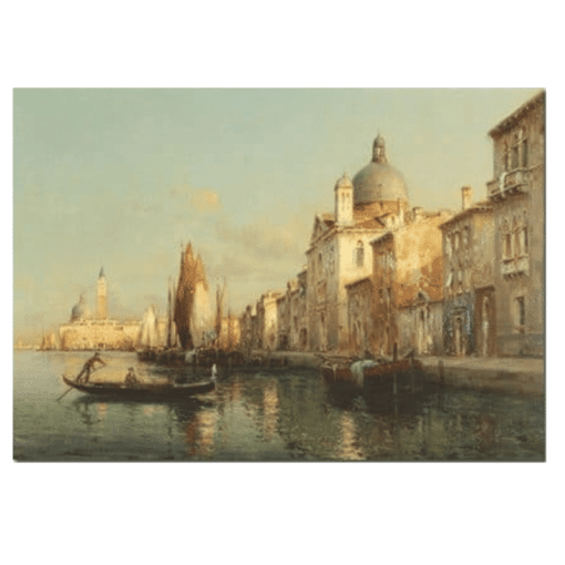 Water Town Venice Paintings Printed on Canvas - Image 24