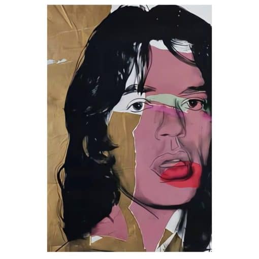 Portrait of Mick Jagger by Andy Warhol Printed on Canvas - Image 6