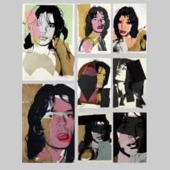 Portrait of Mick Jagger by Andy Warhol Printed on Canvas