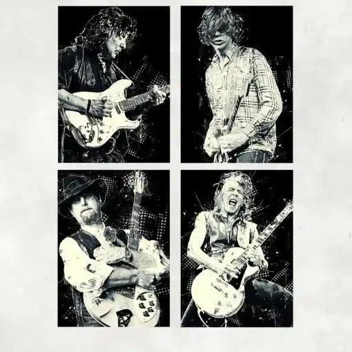 Richard Blackmore and Others Great Guitarists Printed on Canvas