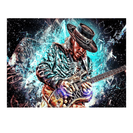 Stevie Ray Vaughan Wall Art Painting Printed on Canvas - Image 5