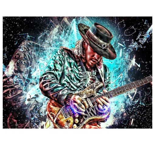 Stevie Ray Vaughan Wall Art Painting Printed on Canvas - Image 3