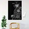 Stevie Ray Vaughan Blues Guitarist Picture Printed on Canvas