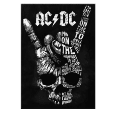 AC DC Logo with Gun and Skeleton