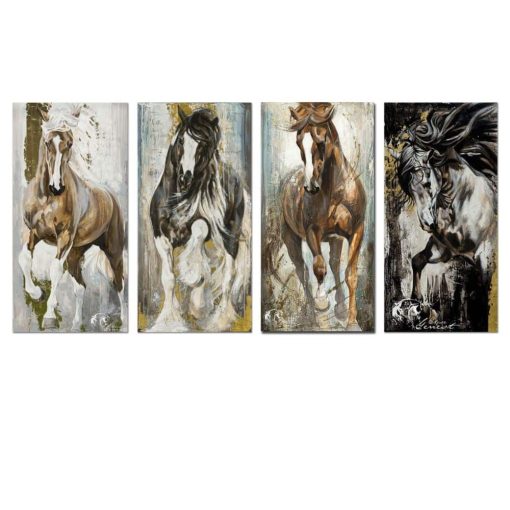 Beautiful Running Horse Paintings Printed on Canvas - Image 2