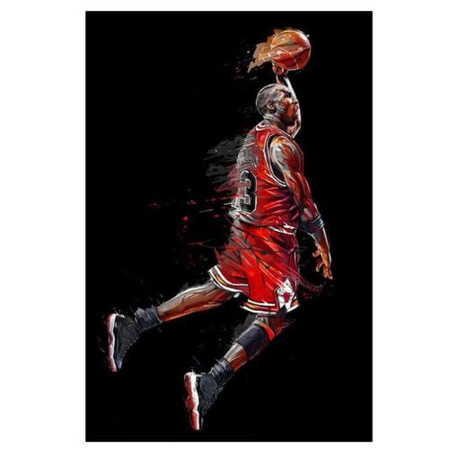 The Basketball Star Michael Jordan Pictures Printed on Canvas - Image 2