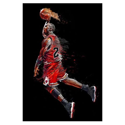 The Basketball Star Michael Jordan Pictures Printed on Canvas - Image 4