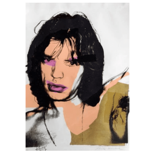 Portrait of Mick Jagger by Andy Warhol Printed on Canvas - Image 2