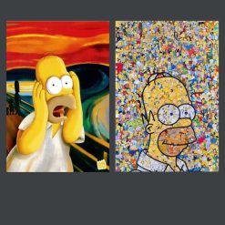 Cartoon Artworks of Simpson Printed on Canvas