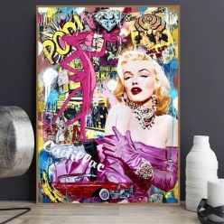 Pop Street Graffiti Art of Marilyn Monroe Printed on Canvas (2)