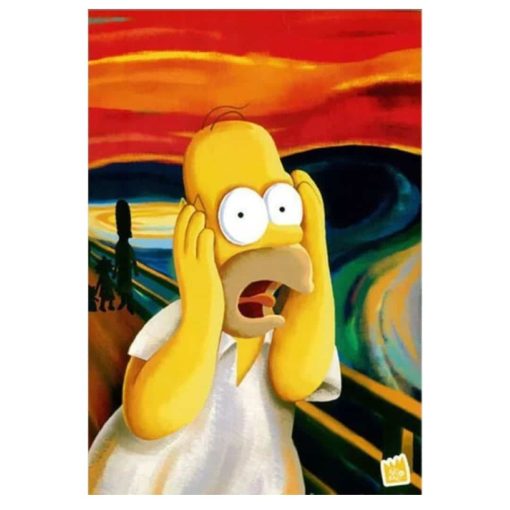 Cartoon Artworks of Simpson Printed on Canvas - Image 2