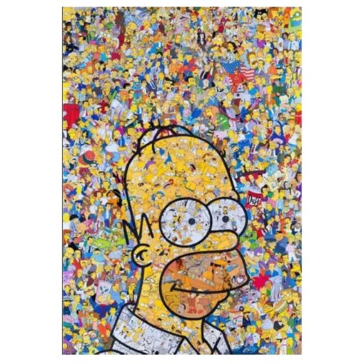 Cartoon Artworks of Simpson Printed on Canvas - Image 3