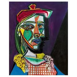 Woman in Beret and Checked Dress by Pablo Picasso