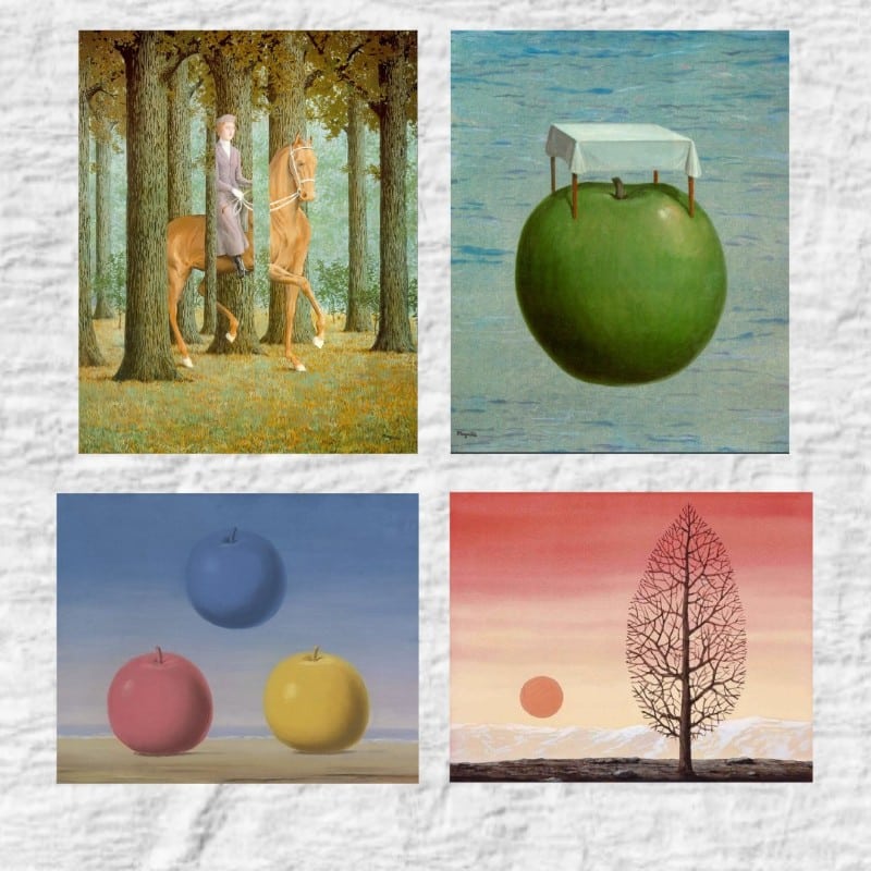 René Magritte Surrealism Paintings Printed on Canvas