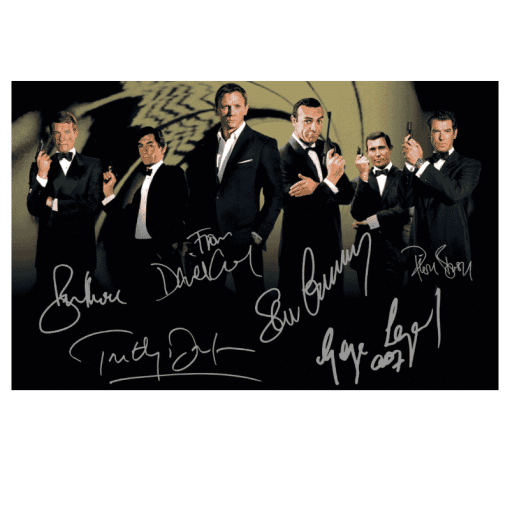 James Bond Actors Signed Photo Printed on Canvas - Image 2