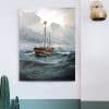 The Lightship at Skagen Reef by Carl Locher Printed on Canvas