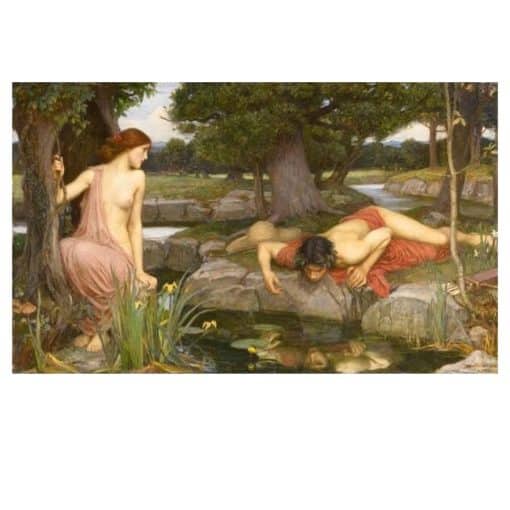 Echo and Narcissus by John William Waterhouse Printed on Canvas - Image 2