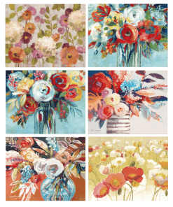 Beautiful Flowers Watercolor Paintings Printed on Canvas