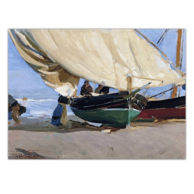 Joaqun Sorolla 1910 Beached Boats Pescadores Barcas Varadas Valencia