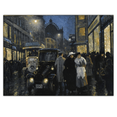 Paul Gustav Fischer An Evening Stroll on the Bouldevard