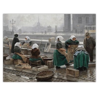 Paul Gustav Fischer Fishmarket Scene From Copenhagen