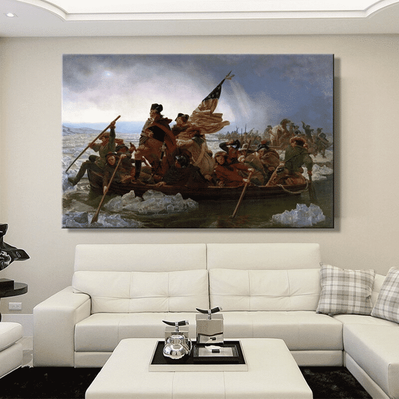 Washington Crossing the Delaware by Emanuel Leutze Printed on Canvas