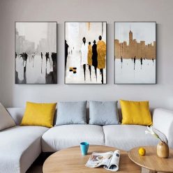 A Street Life Abstract Painting Printed on Canvas