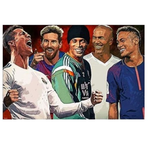 Athletes Football Players Wall Art Printed on Canvas - Image 2