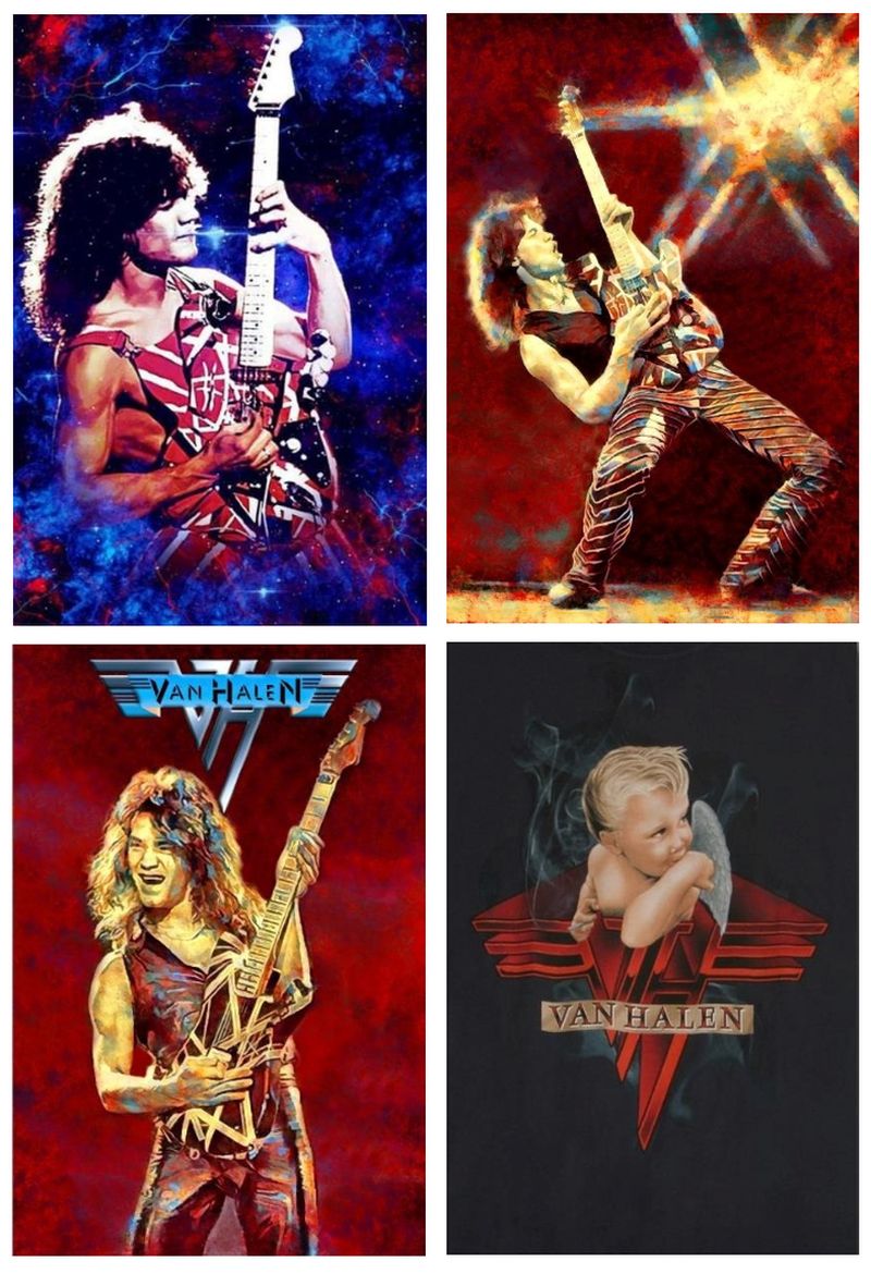 Eddie Van Halen Wall Art Printed on Canvas