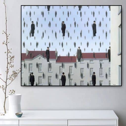 Golconda by René Magritte Surreal Painting Printed on Canvas