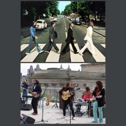 The Beatles on The Abbey Road & On The Roof of Apple Building Printed on Canvas